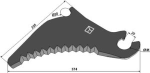 85-458 Firkantet ballekniv 374mm