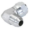 Hydraulikadapter 3/4'' JIC Han x 3/4'' JIC Drejelig hun 90° Kompakt udstødningsbøjning