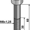 Skrue med indvendig sekskant M8x1,25x60 - galvaniseret