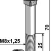 Bolt M8x1,25x70 m. møtrik - galvaniseret