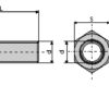 Plovbolt DIN608 M8x1,25x70 med møtrik