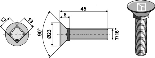 Plovbolt 7/16"x45