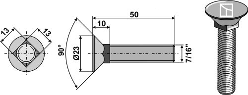 Plovbolt 7/16"x50