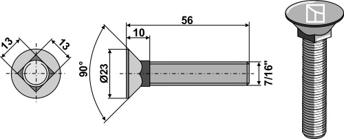 Plovbolt 7/16"x56