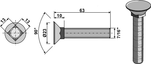 Plovbolt 7/16"x63