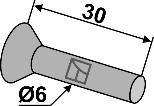 Nitte undersænket Ø6x30