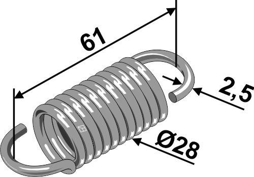 Spændingsfjeder 61xØ2,5xØ28
