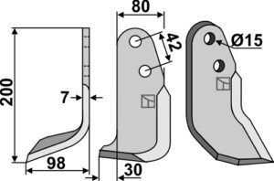 bra-51l Fræserkniv 200x80mm, venstre