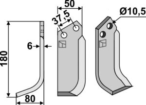 bru-30l Fræserkniv 180x50mm, venstre