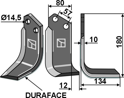 Fræserkniv DURAFACE 180x80mm, højre