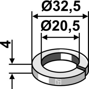din127a20 Fjederskive Ø32,5x4xØ20,5