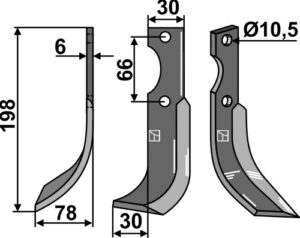 fer-12l Fræserkniv 198x30mm, venstre
