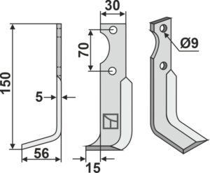 for-01l Fræserkniv 150x30mm, venstre