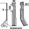 Fræserkniv DURAFACE 265x40mm, venstre