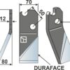 Fræserkniv DURAFACE 210x70mm, venstre