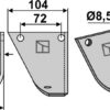 Fræserkniv 83x104mm, venstre