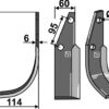 Fræserkniv 212x60mm, venstre