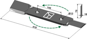 ind-17l Kniv 410mm - venstre