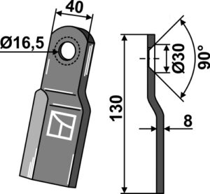 Kniv 130x40mm