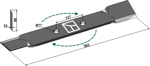 Kniv 585mm - højre