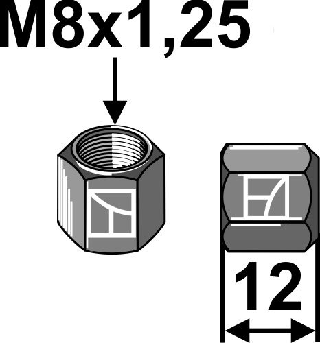 Møtrik M8x1,25 - 10.9