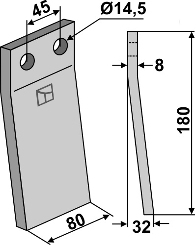 Fræserkniv 180x80mm