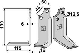 mas-02l Fræserkniv 190x60mm, venstre