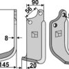 Fræserkniv 236x90mm, venstre