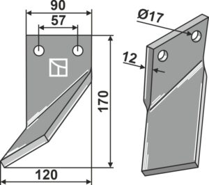 msa-08l Fræserkniv 170x90mm, venstre