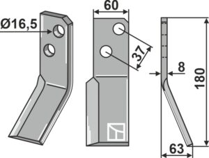 msa-10r Fræserkniv 180x60mm, højre