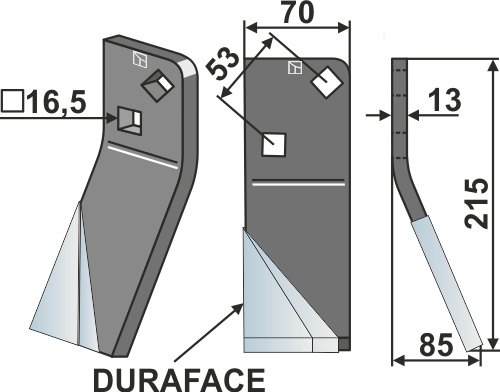 Fræserkniv DURAFACE 215x70mm, højre