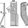 Fræserkniv 180x60mm, venstre