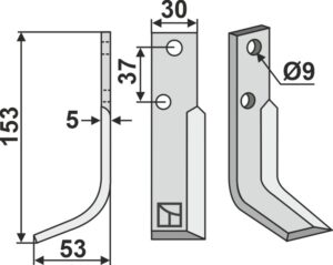 nib-08l Fræserkniv 153x30mm, venstre