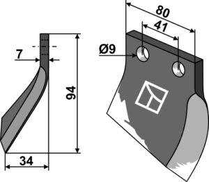 oos-12r Slagle kniv højre