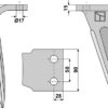 Rotorharvetand 295mm, venstre