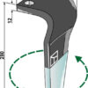 Rotorharvetand (DURAFACE) 280mm, venstre