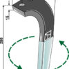 Rotorharvetand (DURAFACE) 280mm, venstre