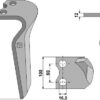 Rotorharvetand 290mm, venstre