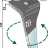 Rotorharvetand (DURAFACE) 330mm, venstre