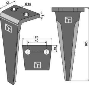 Rotorharvetand 160mm