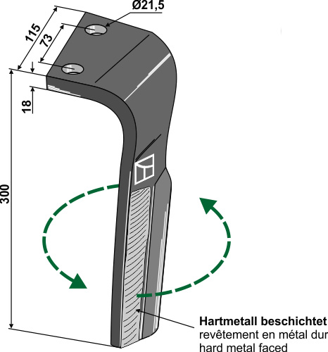Rotorharvetand, venstre
