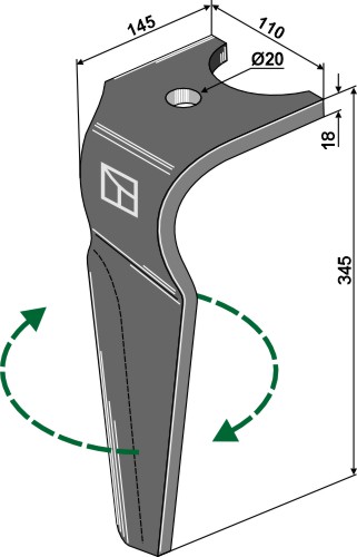 Rotorharvetand højre
