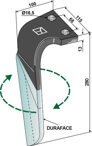 Rotorharvetand (DURQFACE), højre