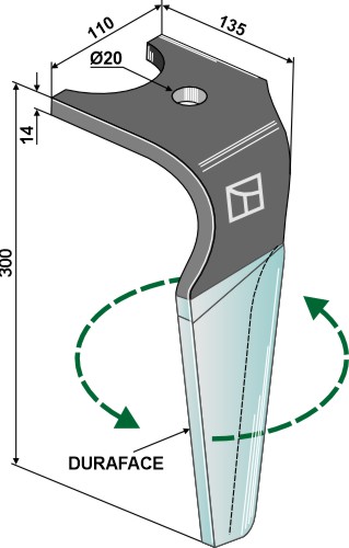Rotorharvetand (DURAFACE), venstre