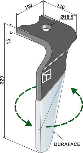 Rotorharvetand (DURAFACE), venstre