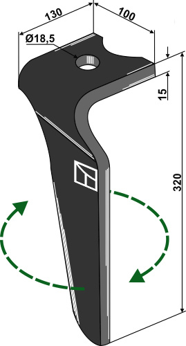 Rotorharvetand, højre