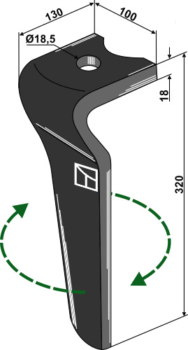 Rotorharvetand, højre
