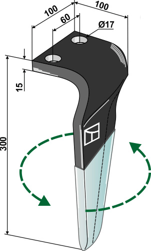 Rotorharvetand (DURAFACE), venstre