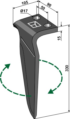 Rotorharvetand, højre
