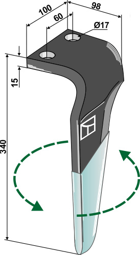 Rotorharvetand (DURAFACE), venstre